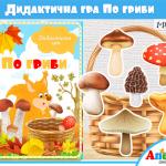 дидактична гра по гриби