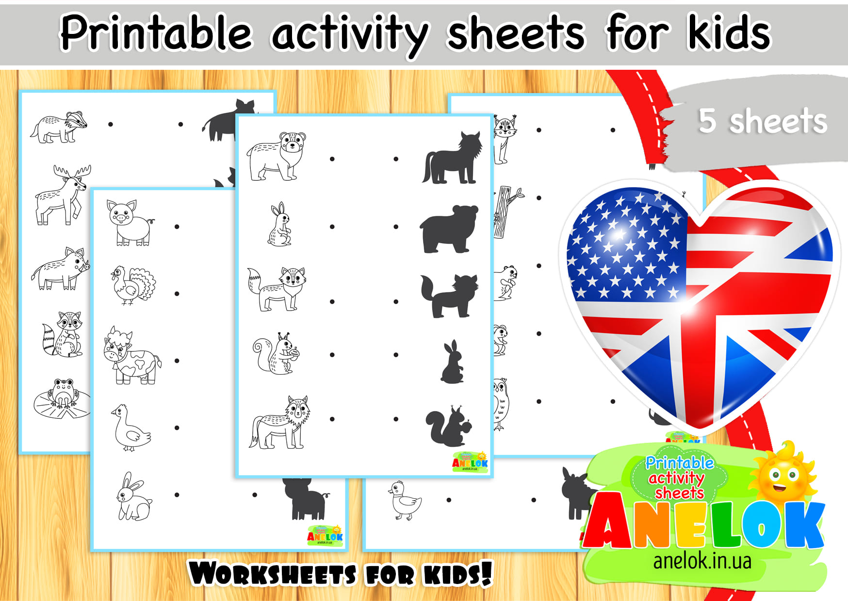 Printable activity sheets Find the shadow